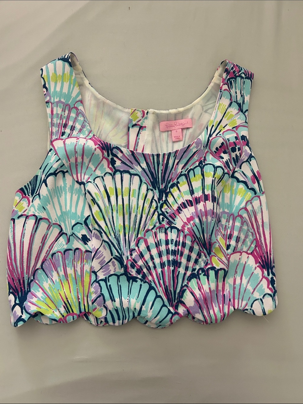 Lilly Pulitzer Sleeveless Crop Top - Aqua, Pink, Lime, Navy Shell Print